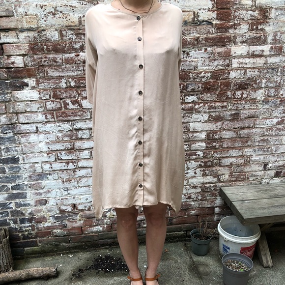 New NWT REVISITED silk smock DRESS shirt dress - Picture 4 of 8